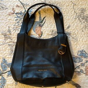 Michael Kors Black Pebble Leather Shoulder Bag